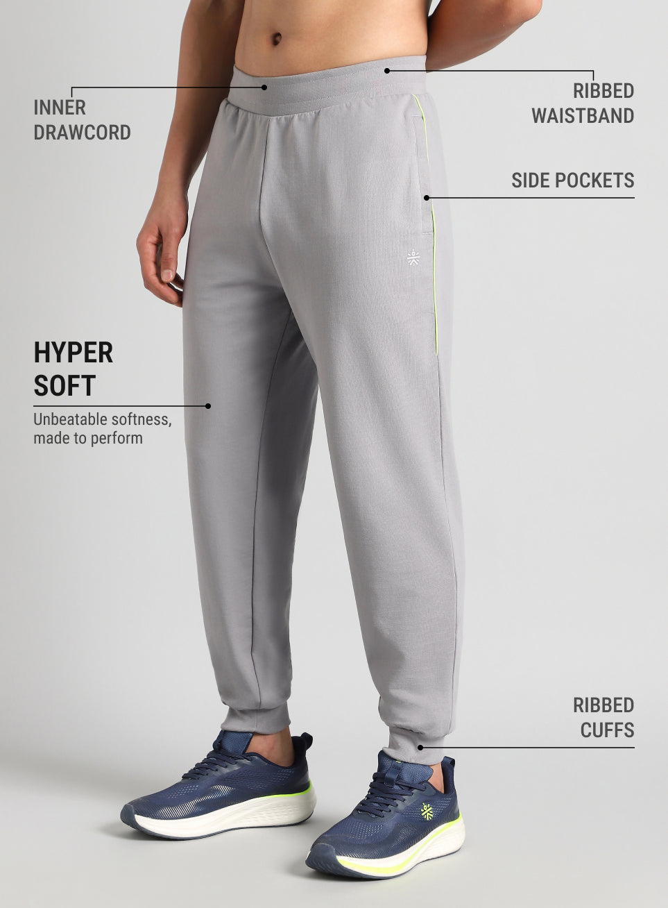 Men's Grey Edge Line Training Joggers