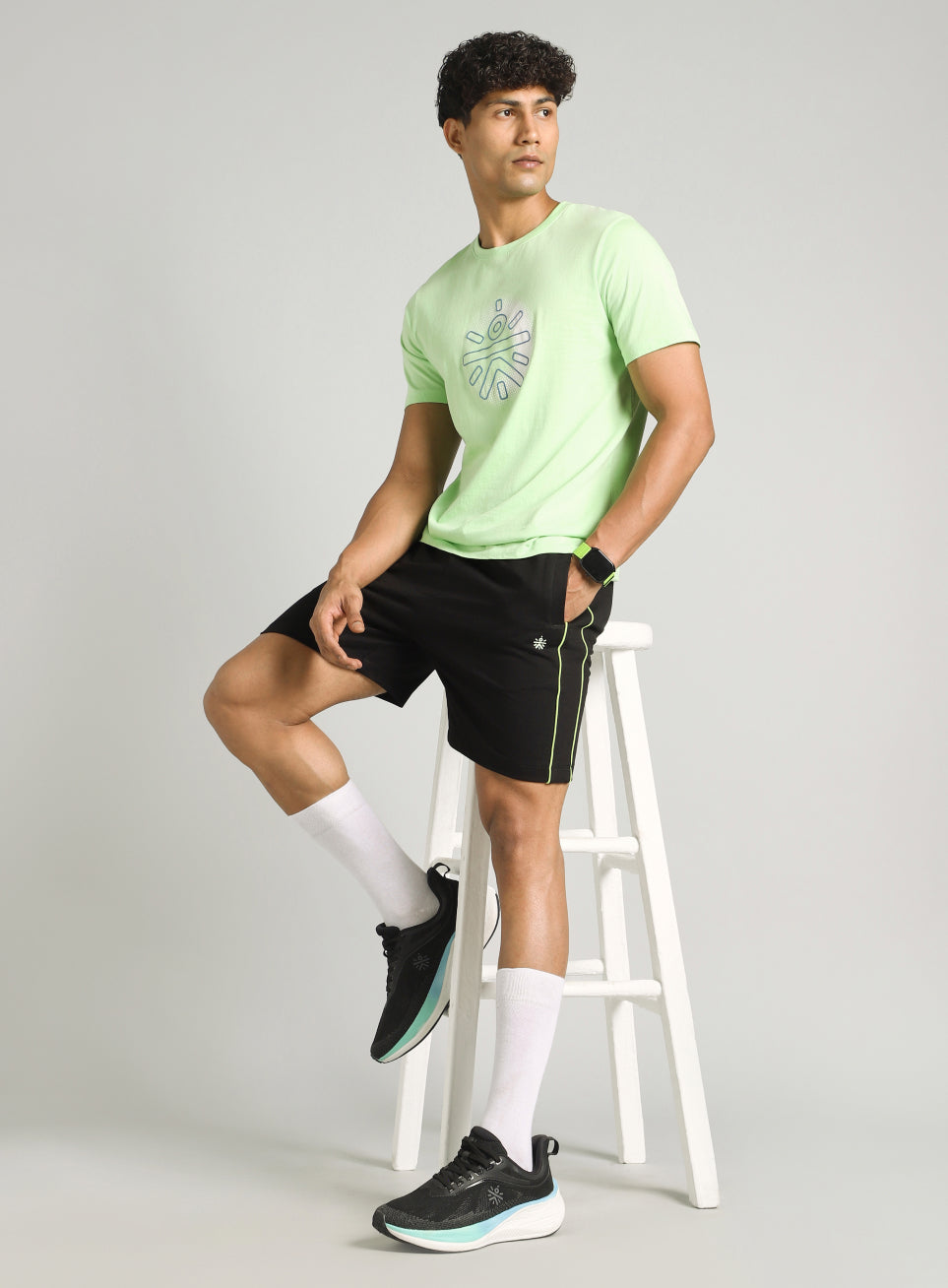 Men's Black Edge Line Training Shorts