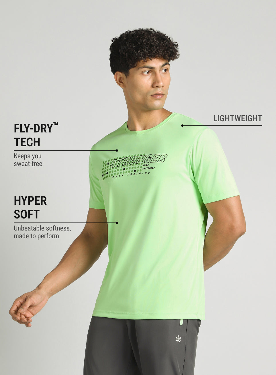 Men's Lime Train Stronger T-shirt