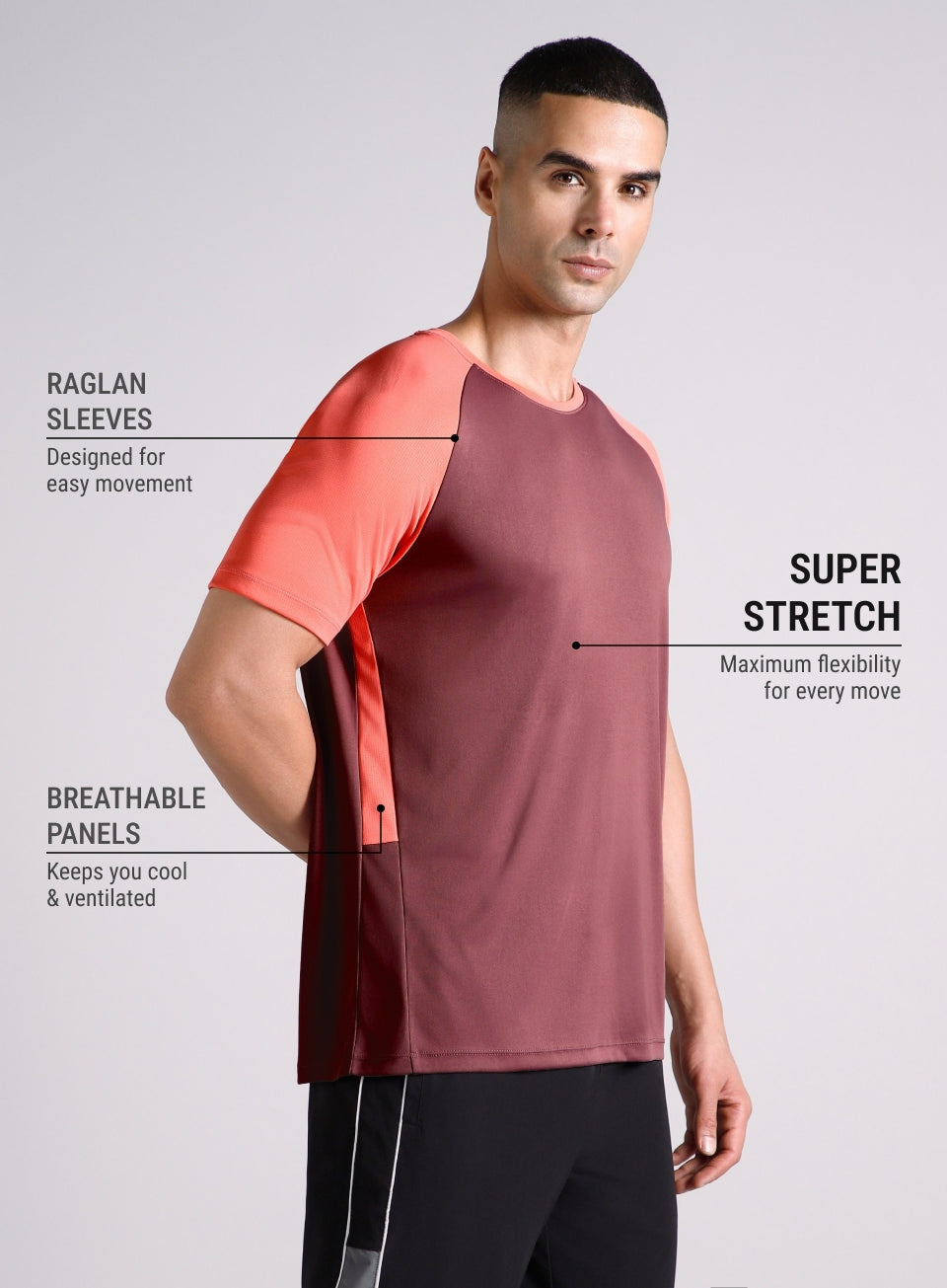Men's Maroon Power Up Training T-shirt