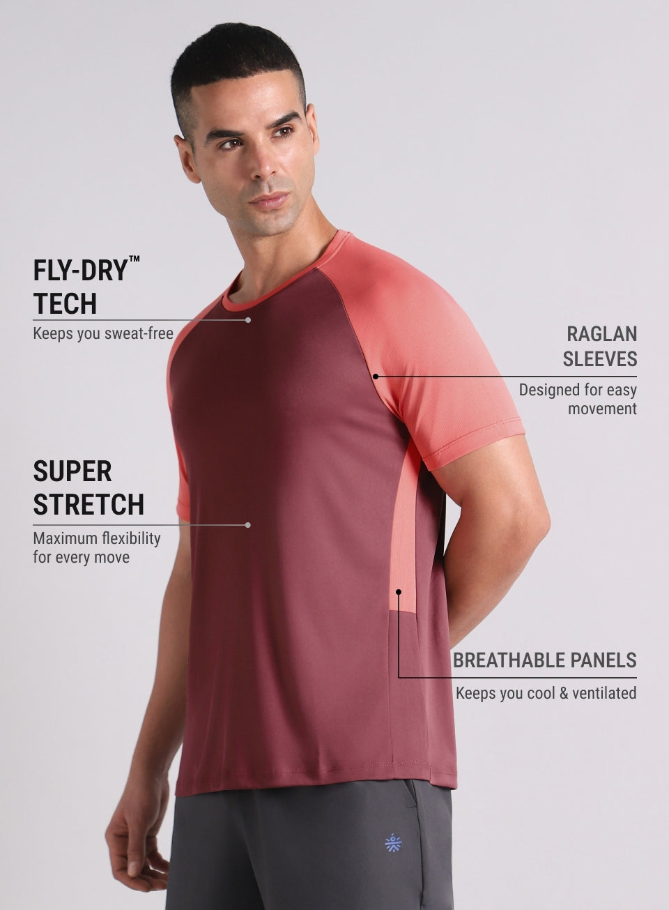 Men's Maroon Power Up Training T-shirt