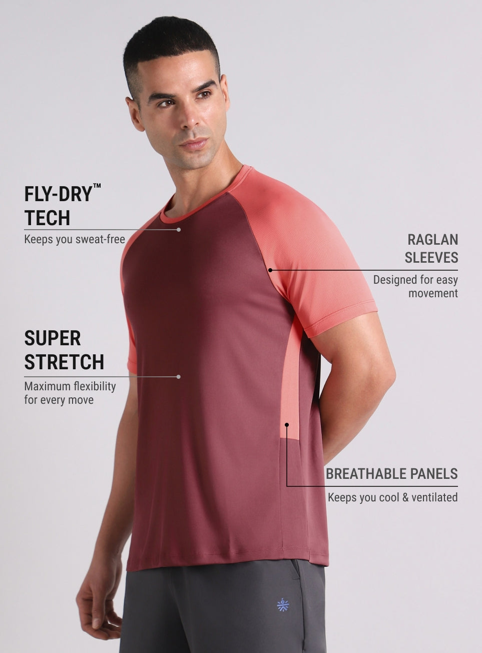 Men's Maroon Power Up Training T-shirt