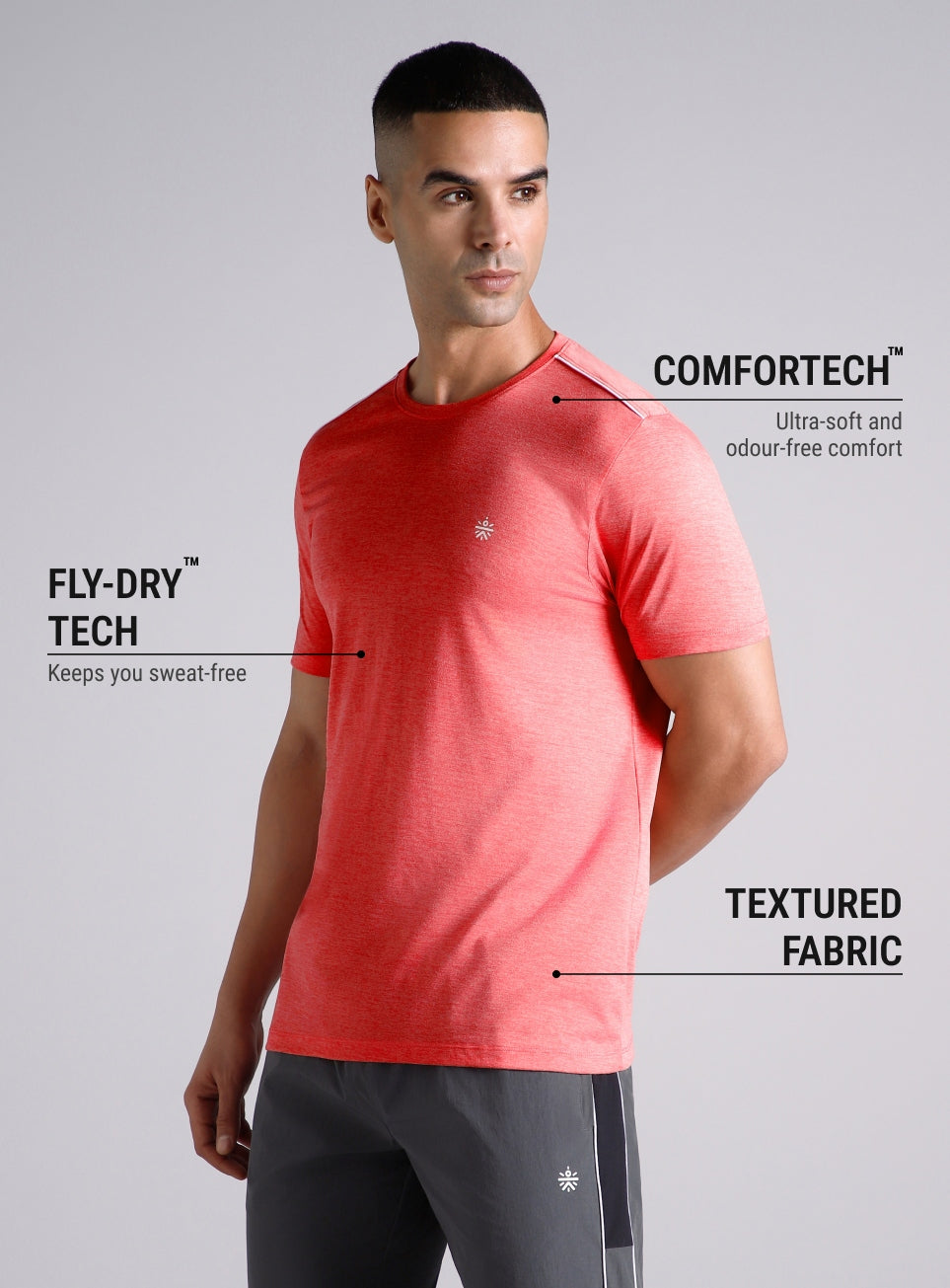Men's Move All Day Peach Comfortech T-shirt