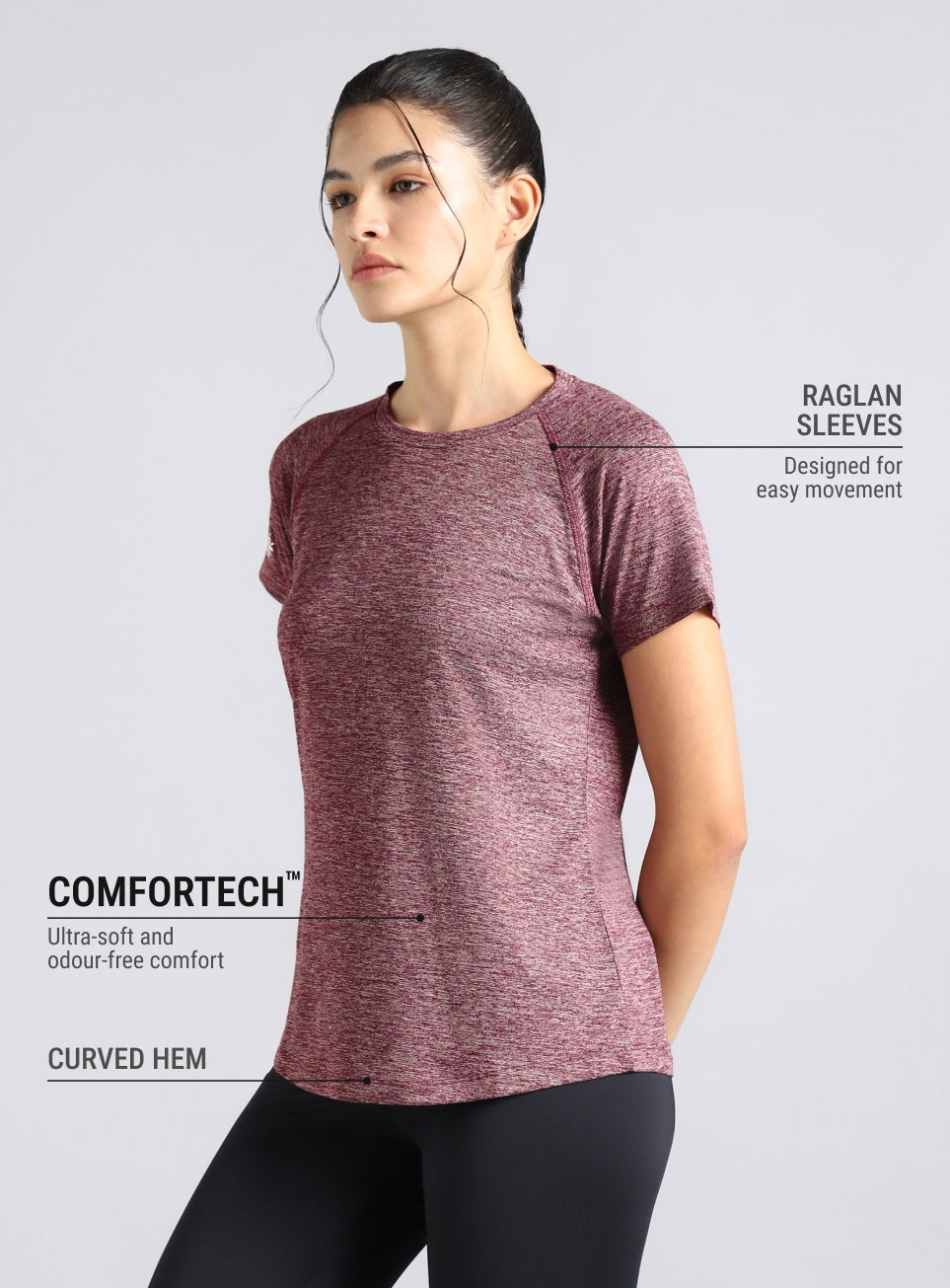 Women's Muscle Flex Purple COMFORtech T-shirt