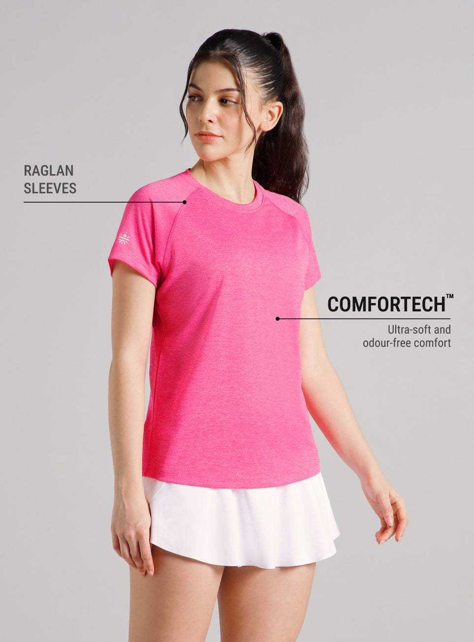 Women's Muscle Flex Pink COMFORtech T-shirt