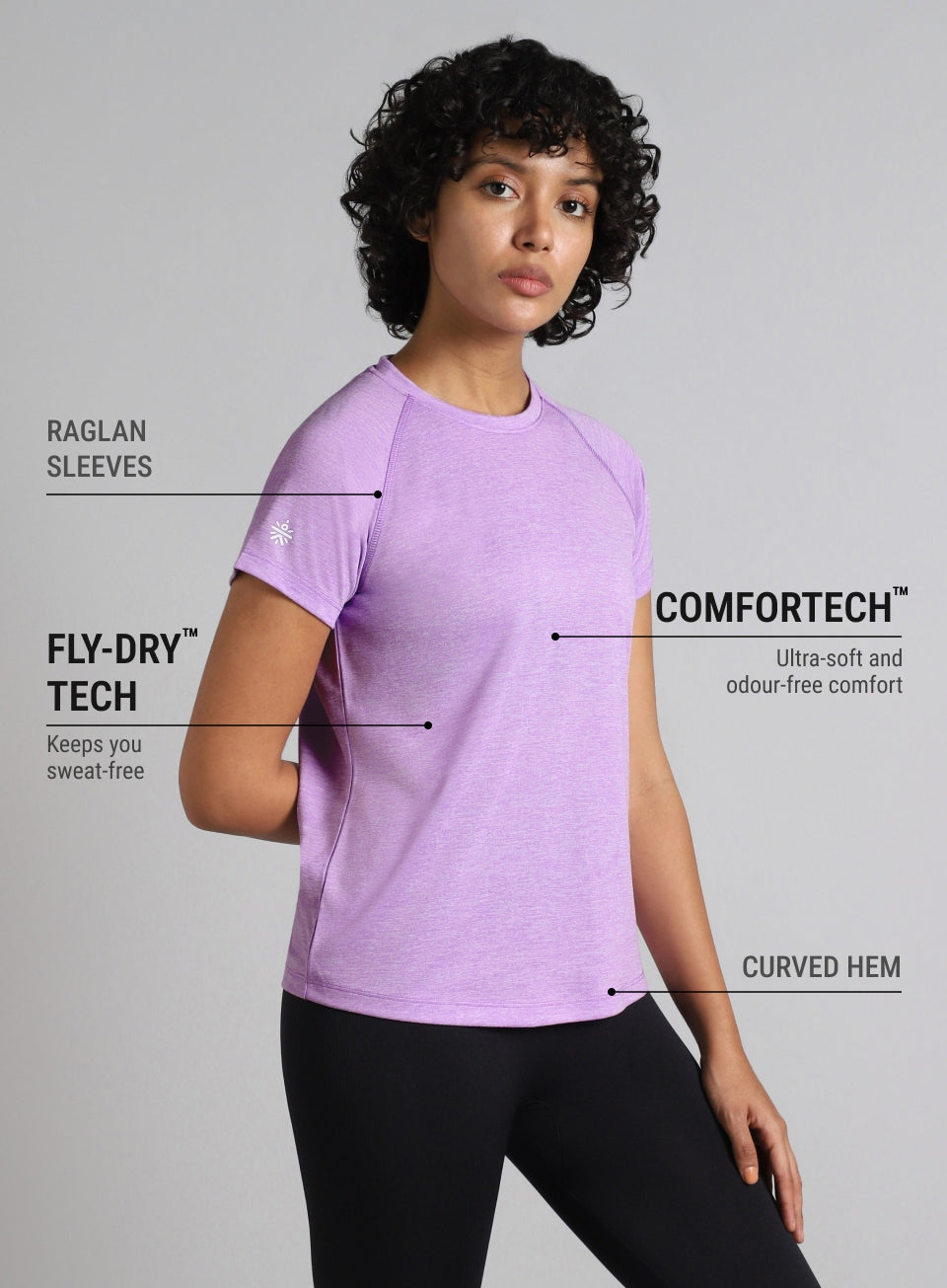 Women's Muscle Flex Purple COMFORtech T-shirt