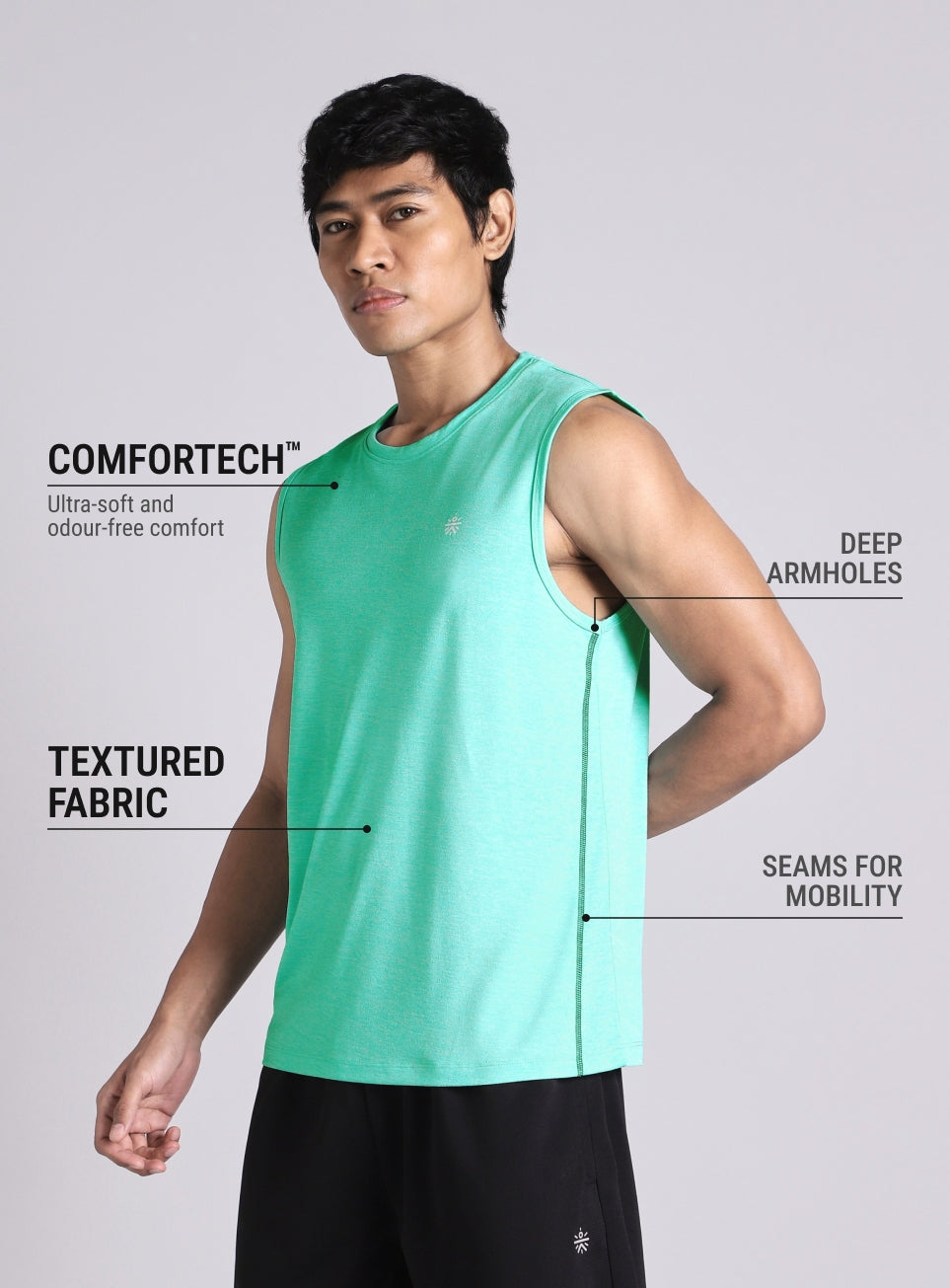 Men's Teal Training Essential COMFORtech Tank