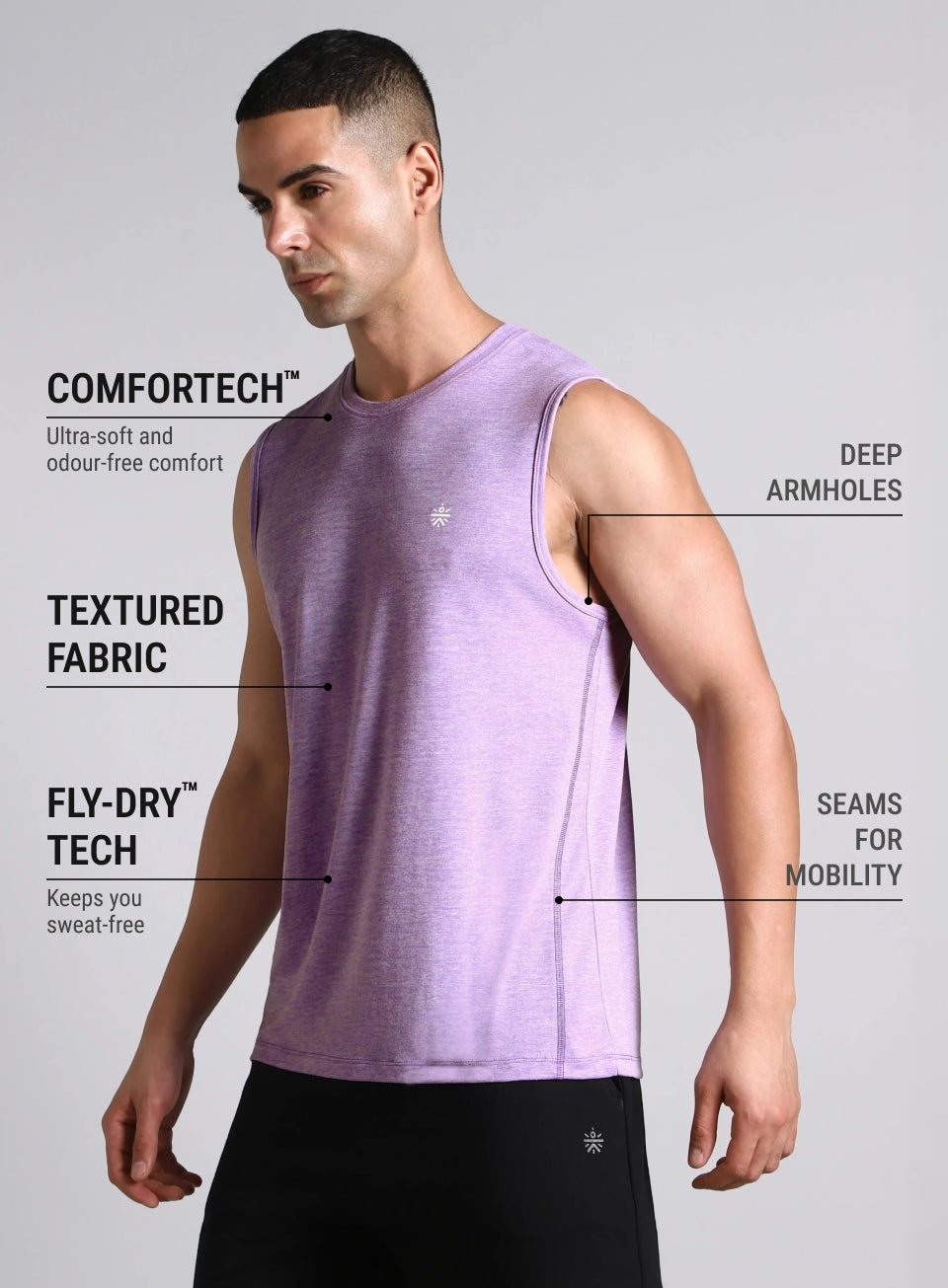 Men's Purple Training Essential COMFORtech Tank