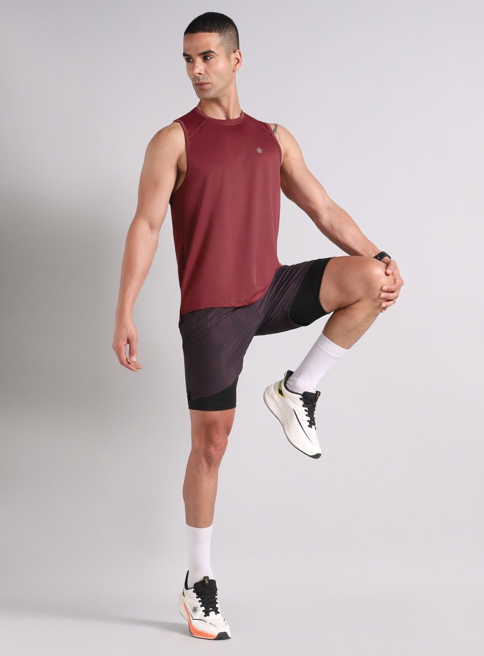 Men's Maroon Running Pro Tank
