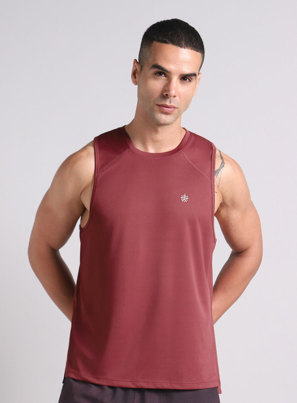 Men's Maroon Running Pro Tank