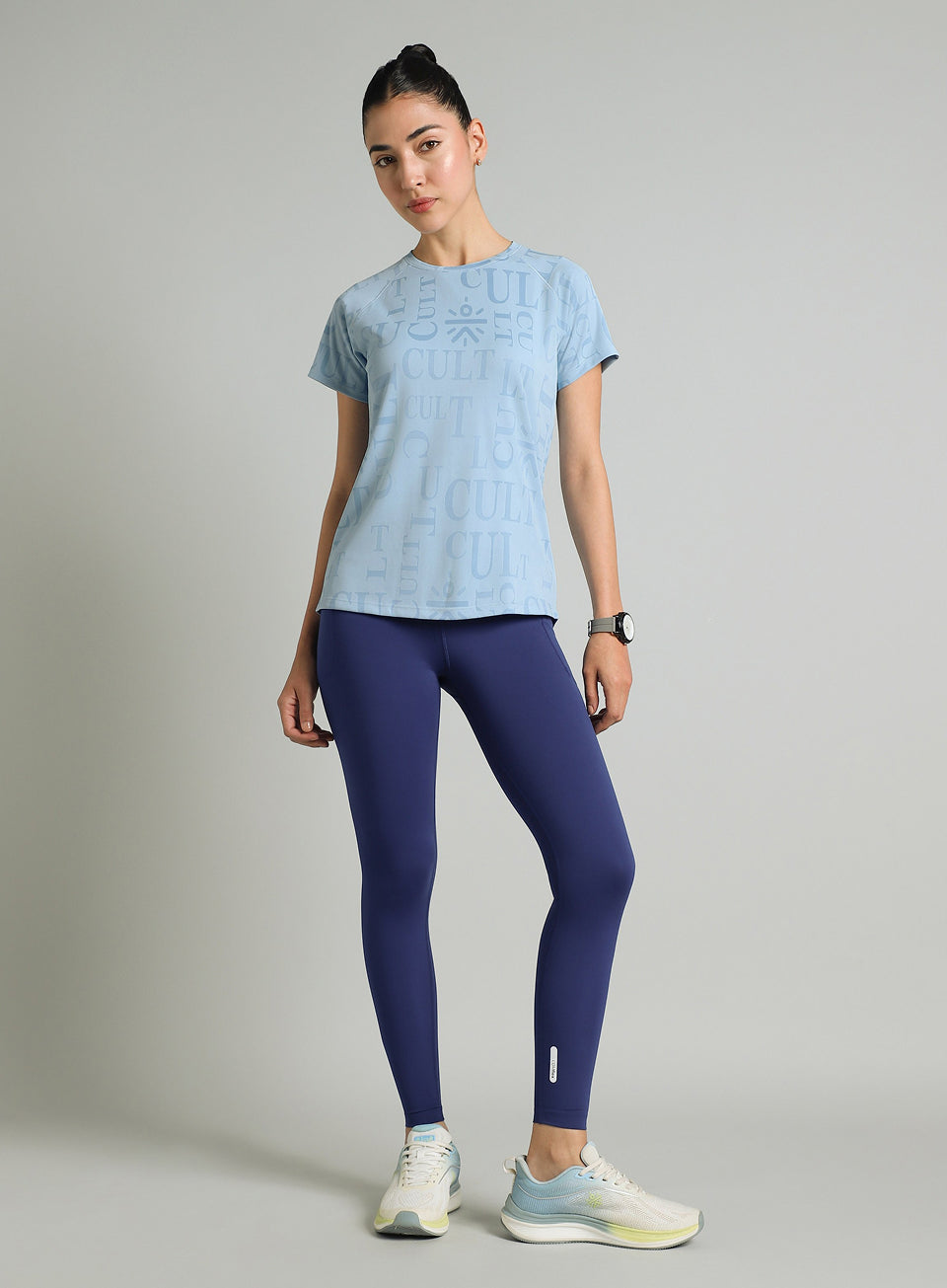 Women's Blue CULT ZERO Knit Tech Running T-shirt