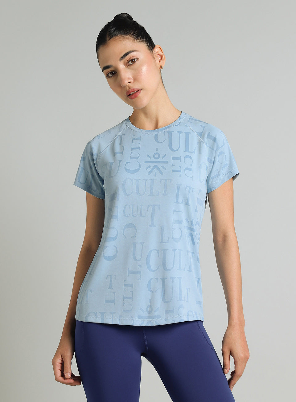 Women's Blue CULT ZERO Knit Tech Running T-shirt