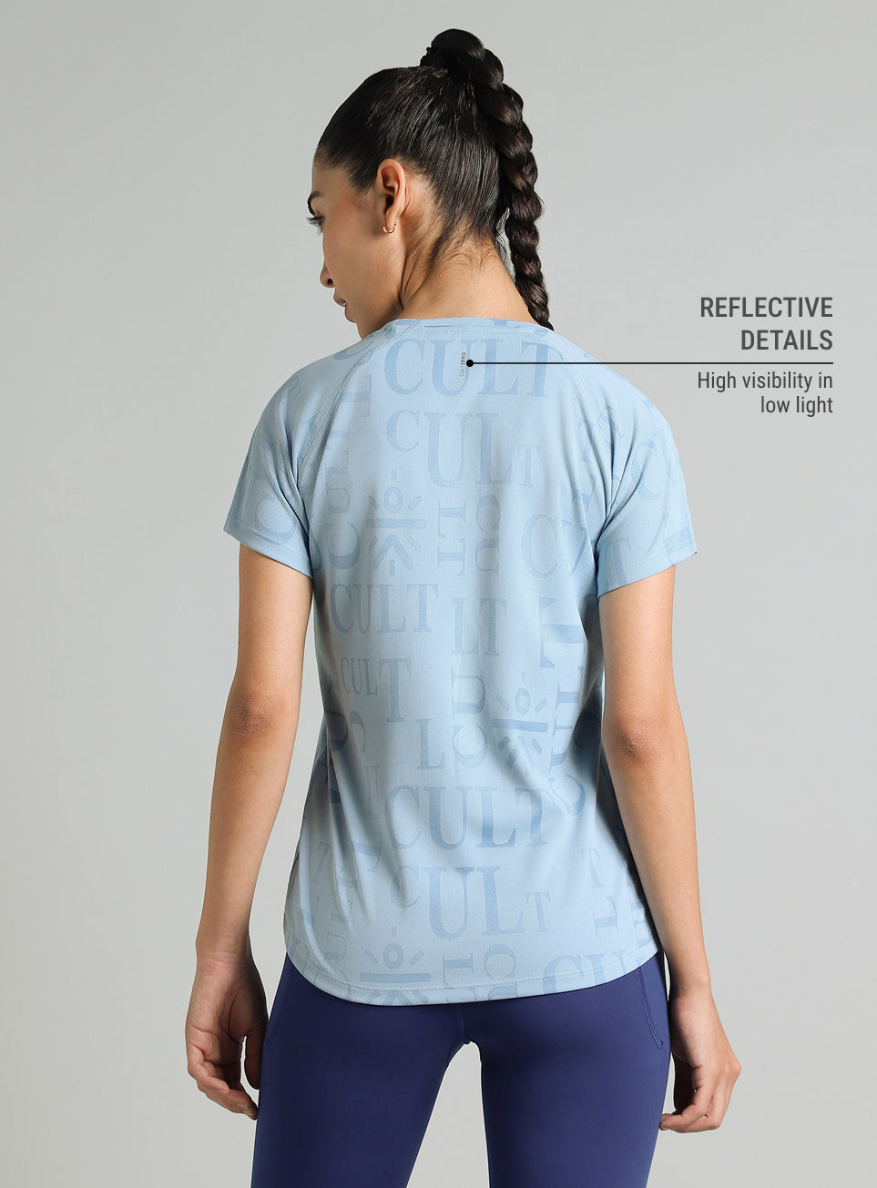 Women's Blue CULT ZERO Knit Tech Running T-shirt