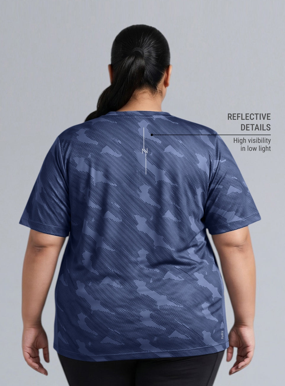 Women's Blue Urban Urban Camo Plus size Running T-shirt