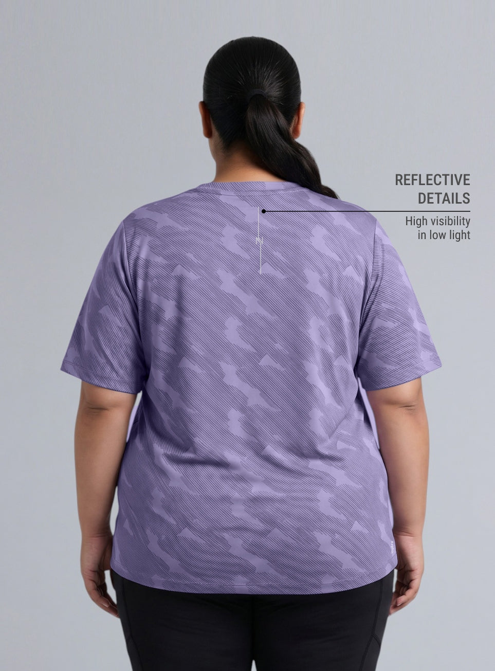 Women's Purple Urban Urban Camo Plus size Running T-shirt