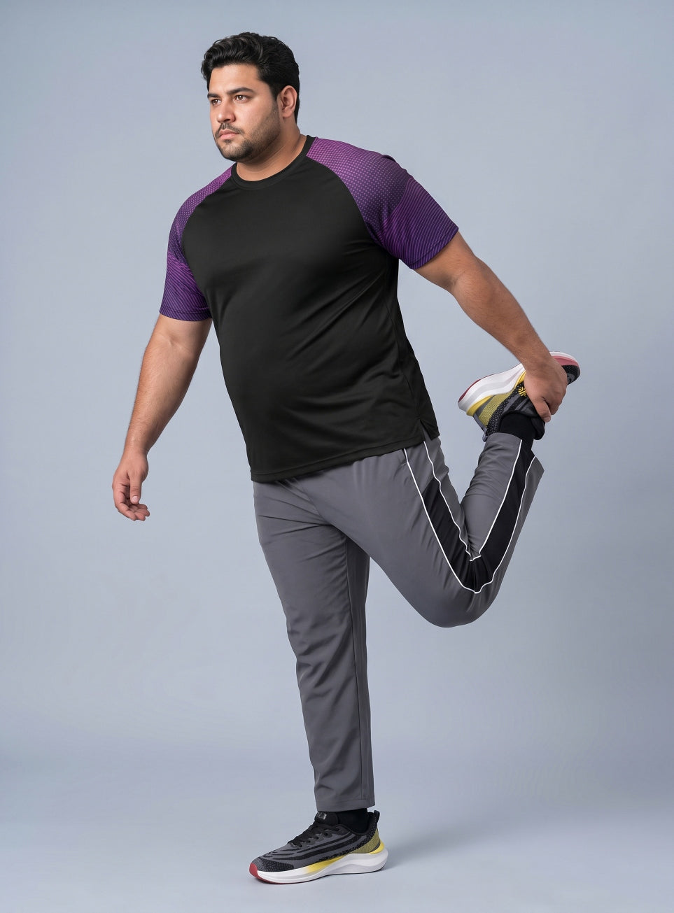 Men's Black Pop Up Training Essential Plus Size T-shirt
