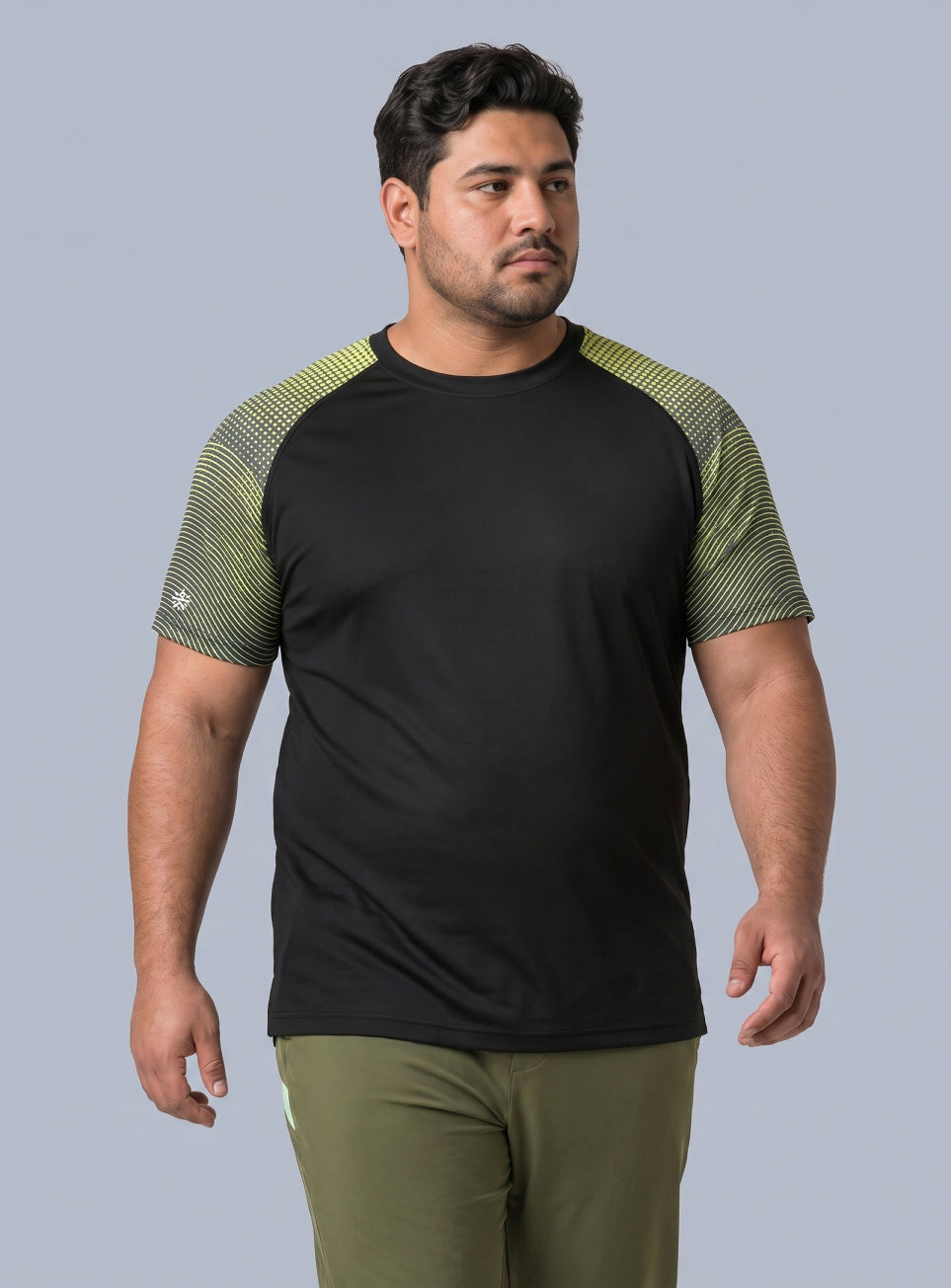 Men's Black Pop Up Training Essential Plus Size T-shirt