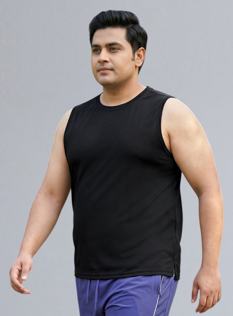 Men's Black Training Essential Plus size Tank