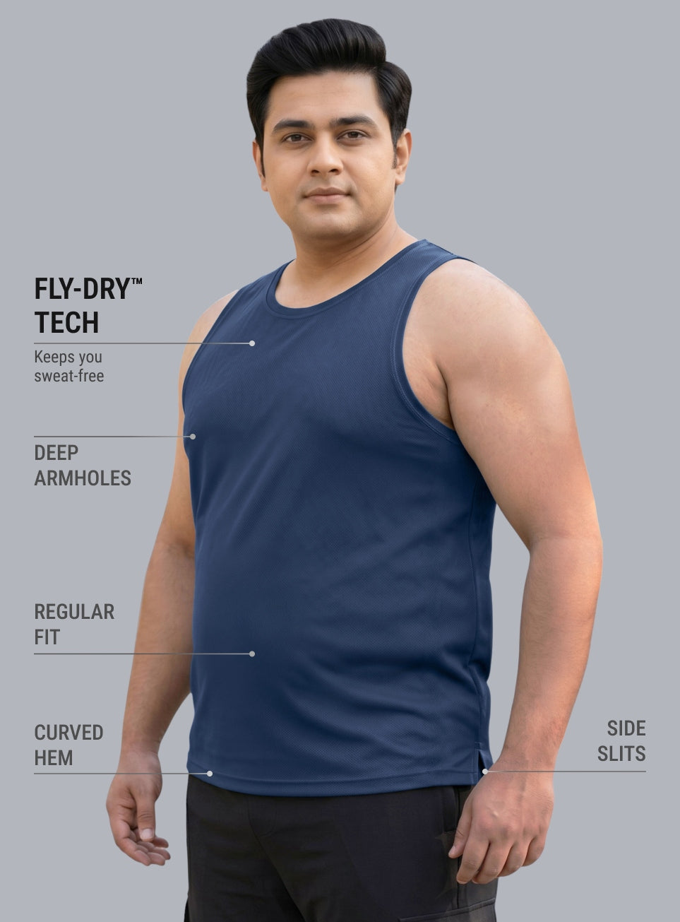 Men's Navy Training Essential Plus Size Tank
