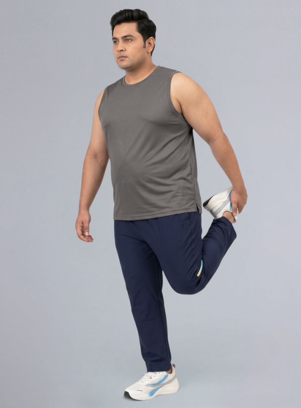 Men's Grey Training Essential Plus Size Tank