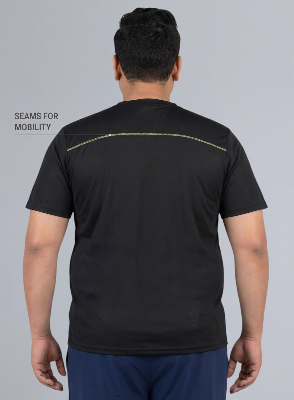 Men's Black Training Essential Plus Size T-shirt