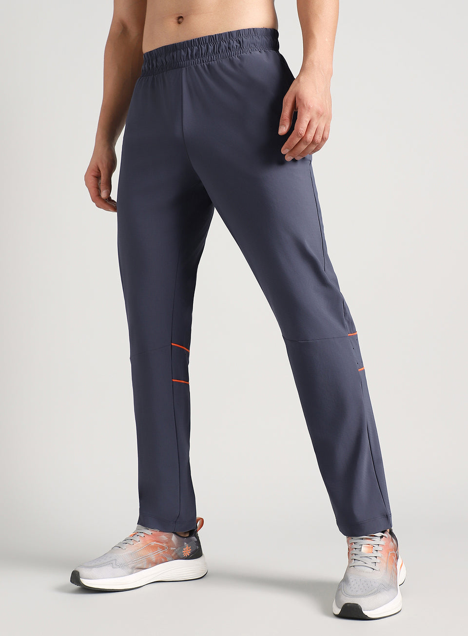 Men's Dark Grey Self Stripe Tech Training Trackpants