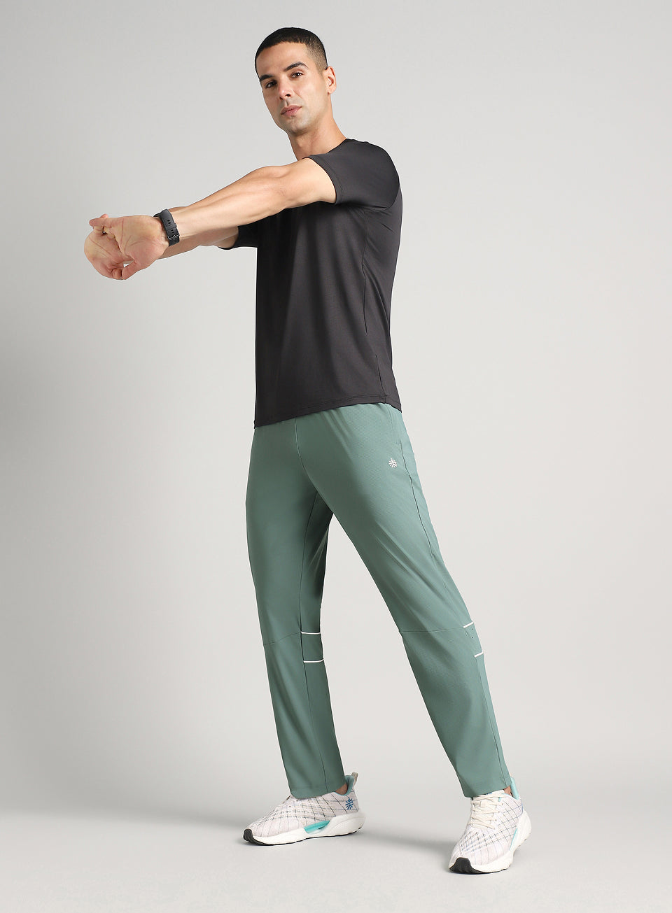 Men's Blue Self Stripe Tech Training Trackpants