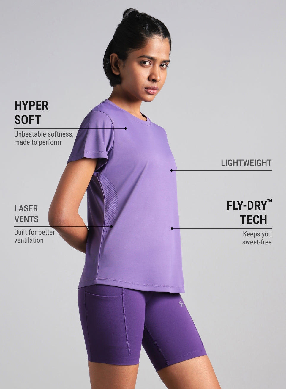 Women's Purple Contour Print T-shirt