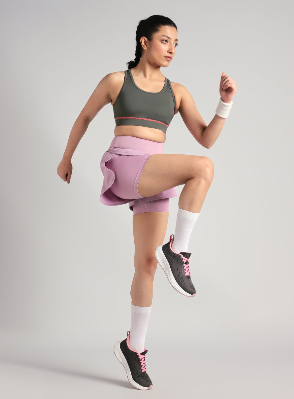 Women's Dark Grey Train-in Medium Support Sports Bra