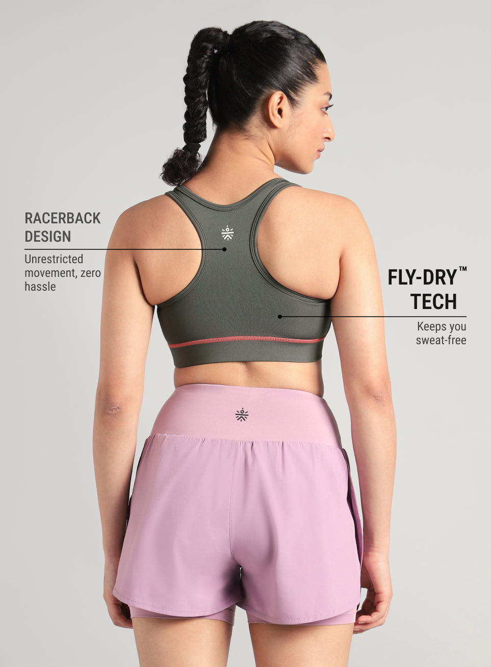 Women's Dark Grey Train-in Medium Support Sports Bra