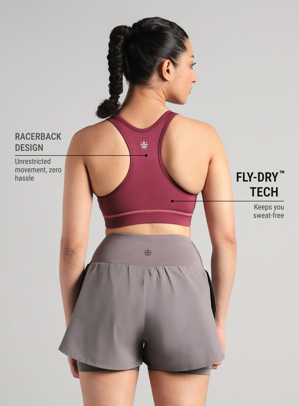 Women's Maroon Train-in Medium Support Sports Bra