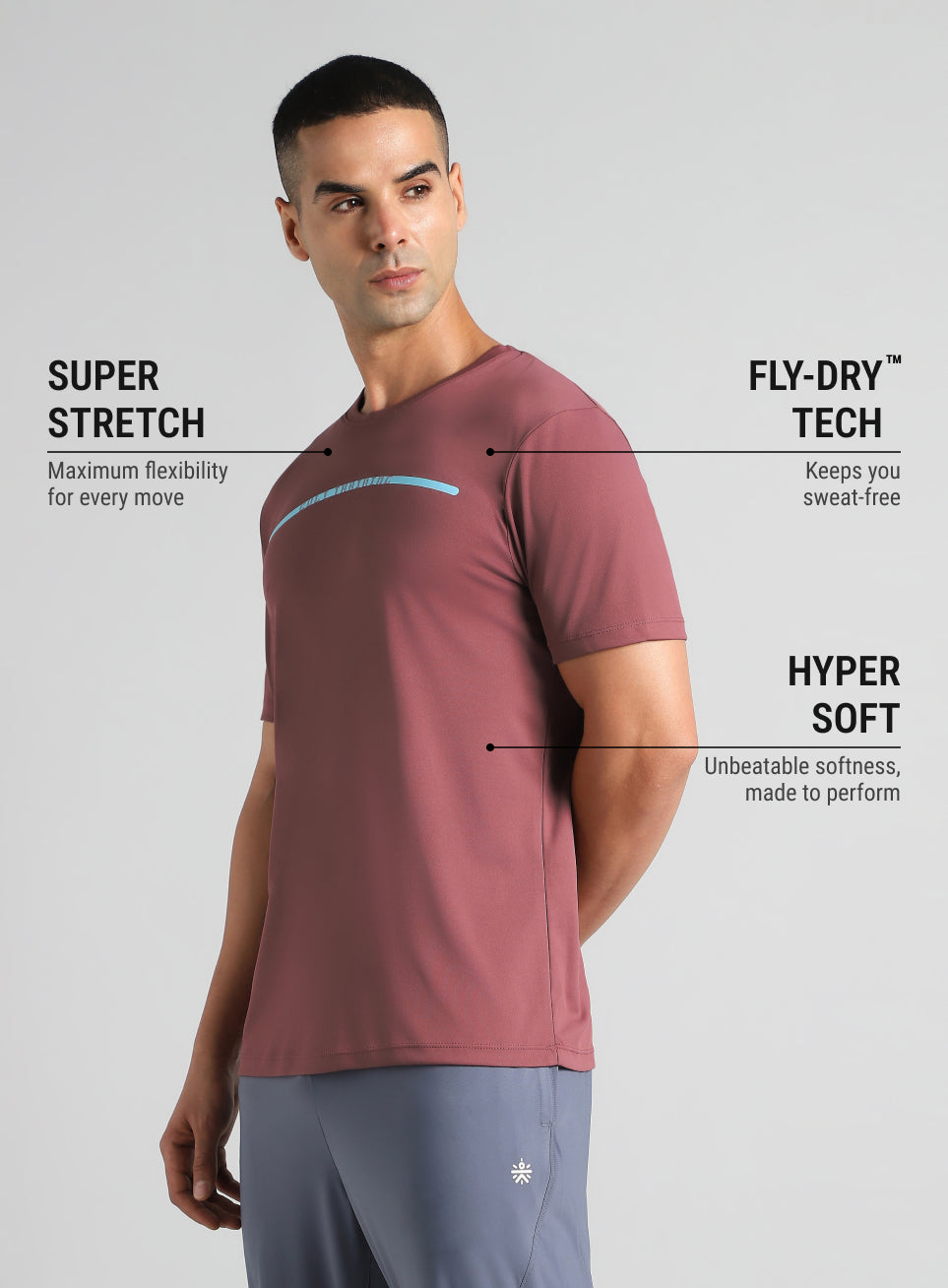 Men's Red Sculpted Print Training T-shirt