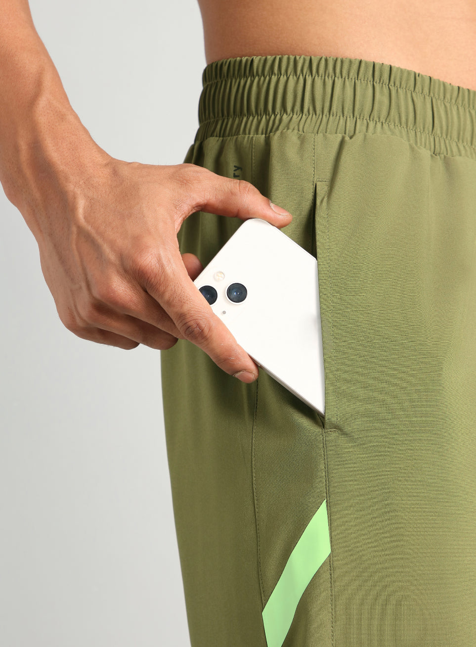 Men's Olive Straight Fit Power Pop Trackpants