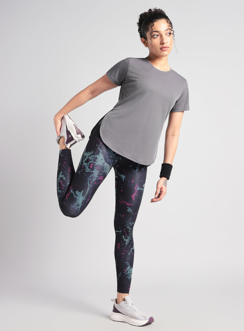 Women's Dark Gey Core Training Longline T-shirt