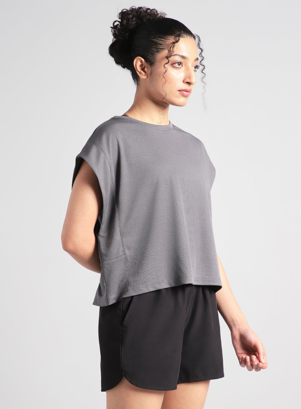 Women's Grey Sculpt Muscle T- shirt