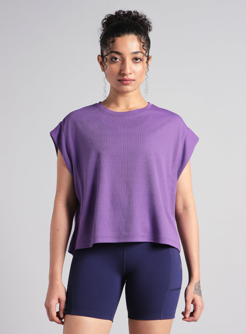 Women's Purple Sculpt Muscle T- shirt