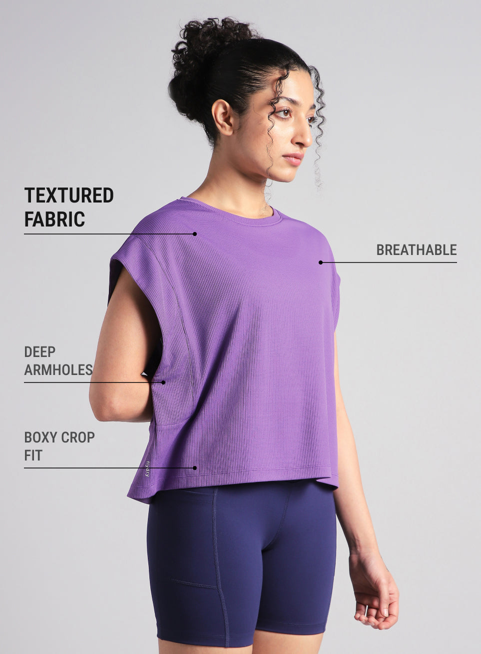 Women's Purple Sculpt Muscle T- shirt