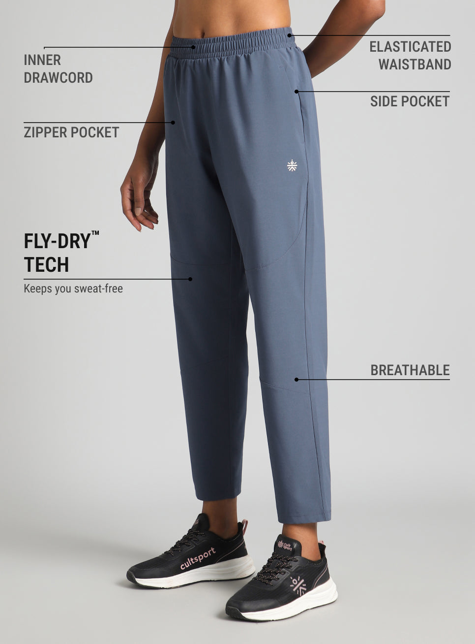 Women's Blue Training Sculpt Trackpants