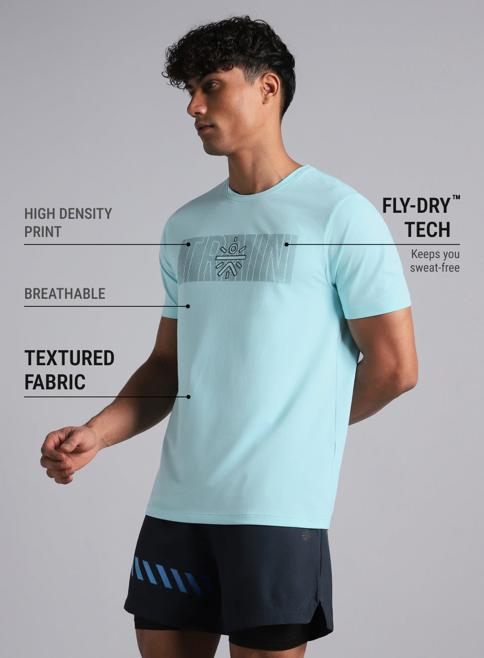 Men's Blue Cult Train Graphic T-shirt