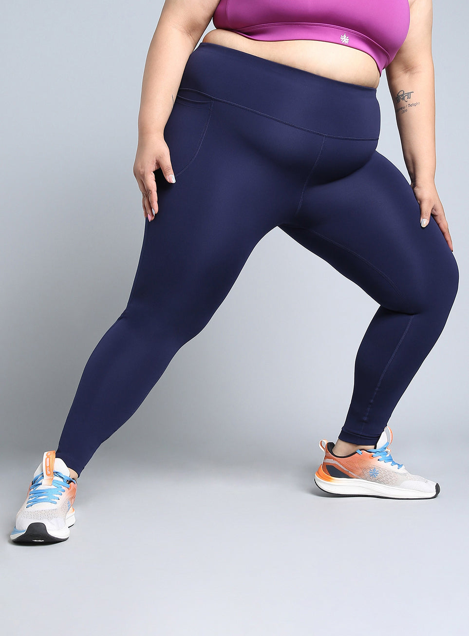Women's Blue Training Plus Size COMFlex Tights