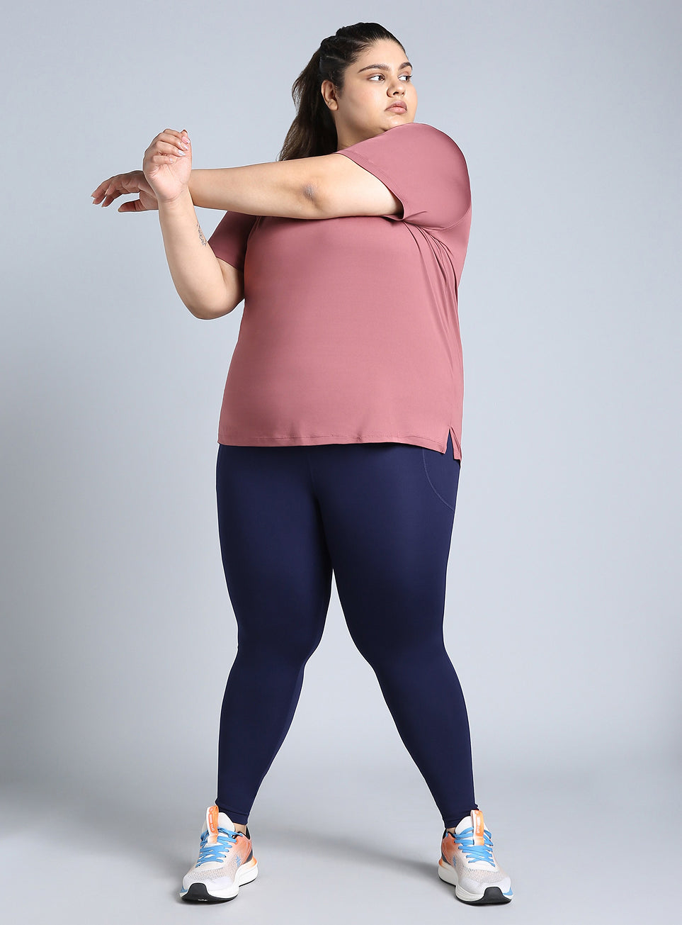 Women's Blue Training Plus Size COMFlex Tights