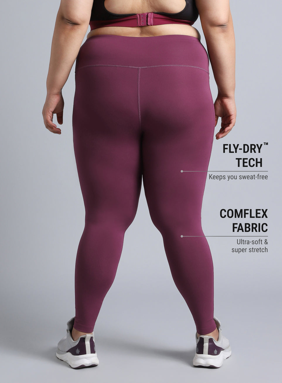 Women's Maroon Training Essential Plus Size Tights