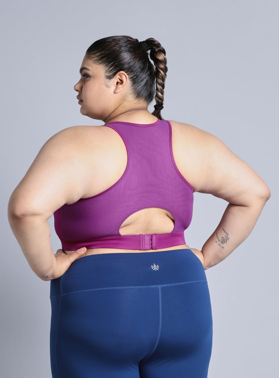 Women's Pink Racerback with Hook High Support Plus Size Sports Bra
