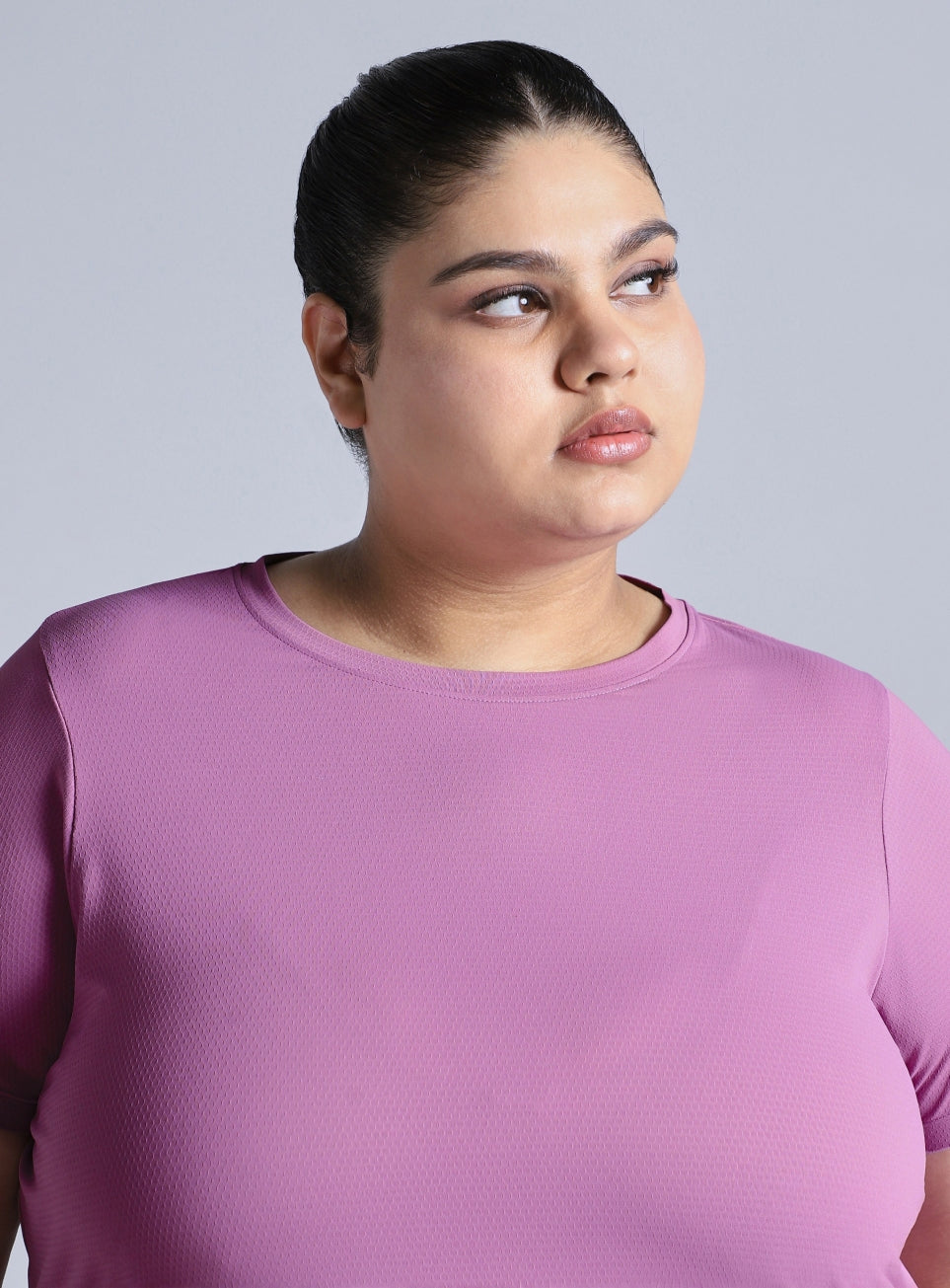 Women's Purple Training Essential Plus Size Regular Fit T-shirt
