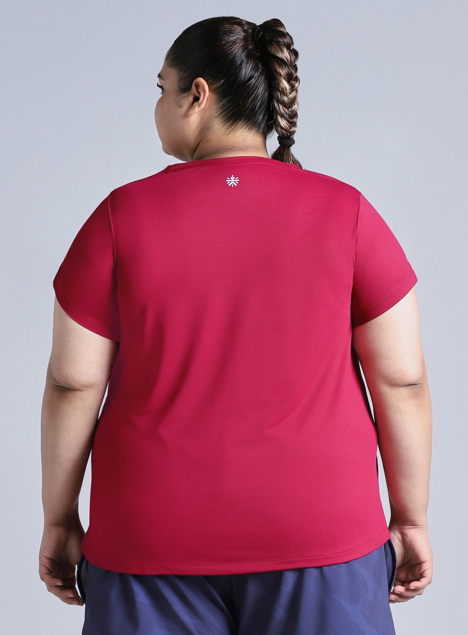 Women's Pink Training Essential Plus Size Regular Fit T-shirt