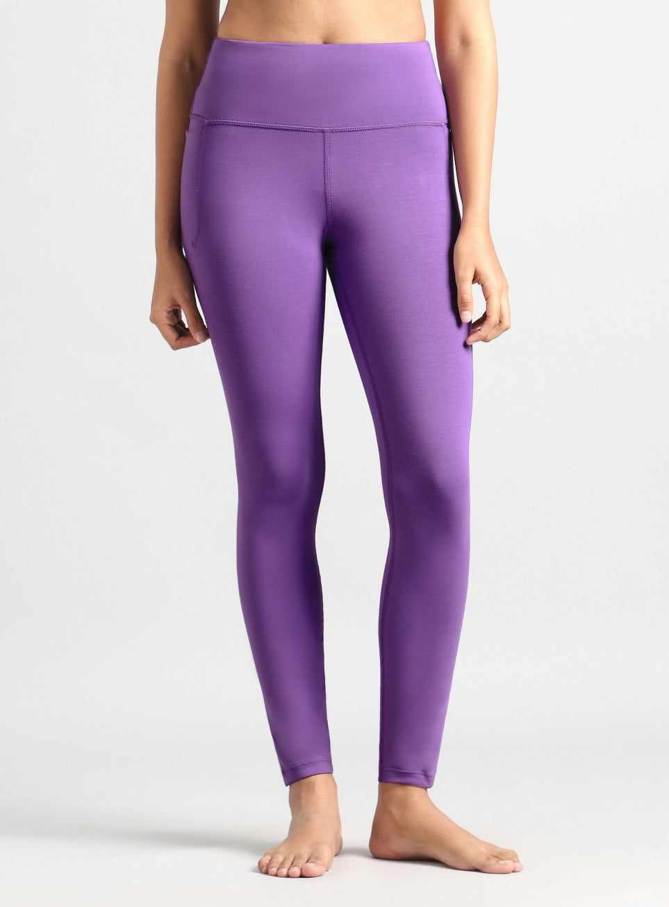 Women's Purple Breathe In-Out Yoga Cotton Tights