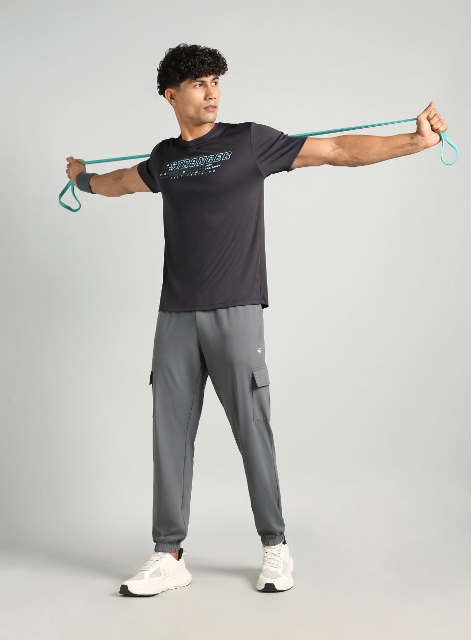 Men's Dark Grey Cargo Training Joggers