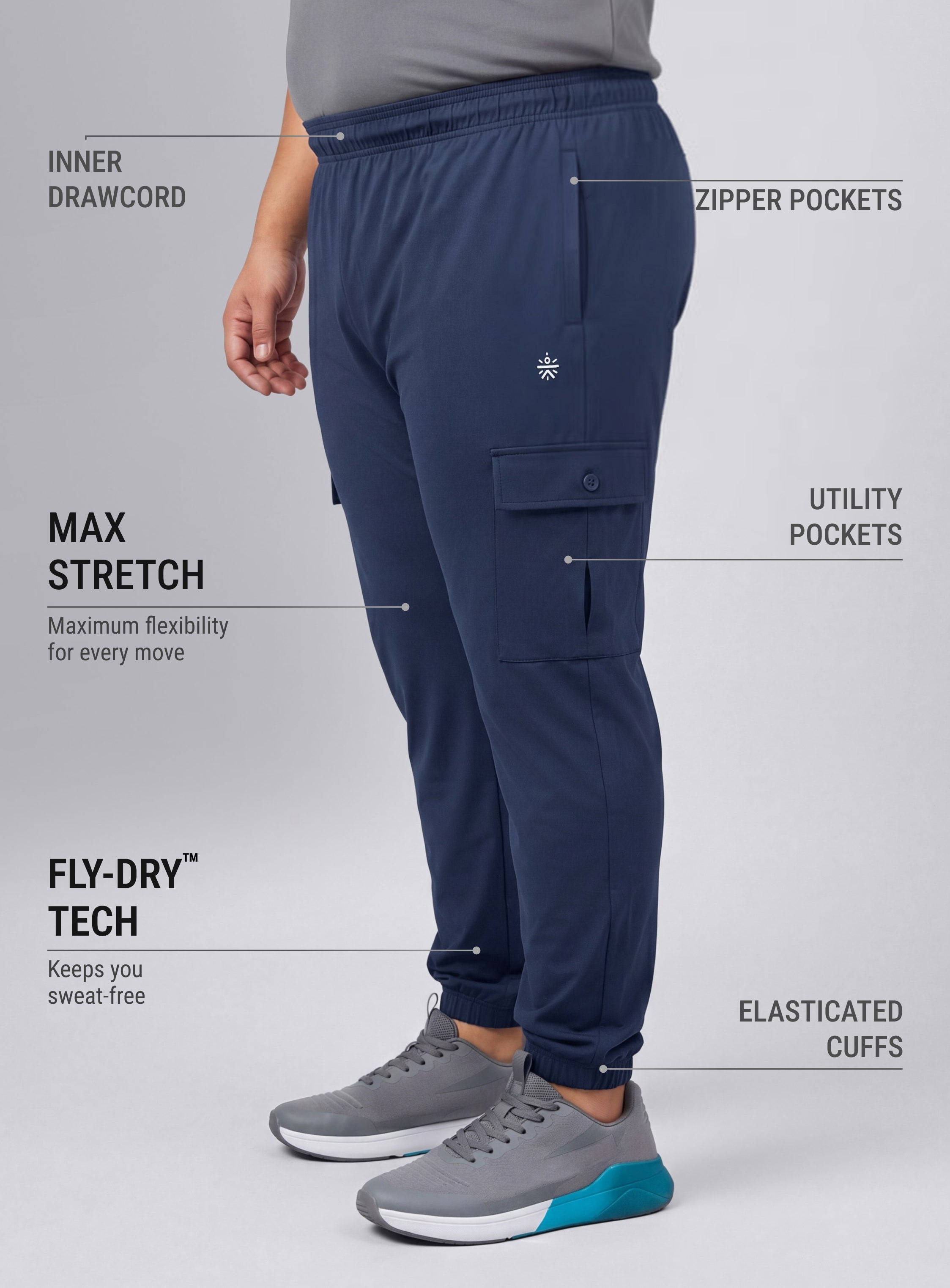 Men's Navy Modular Training Plus Size Joggers