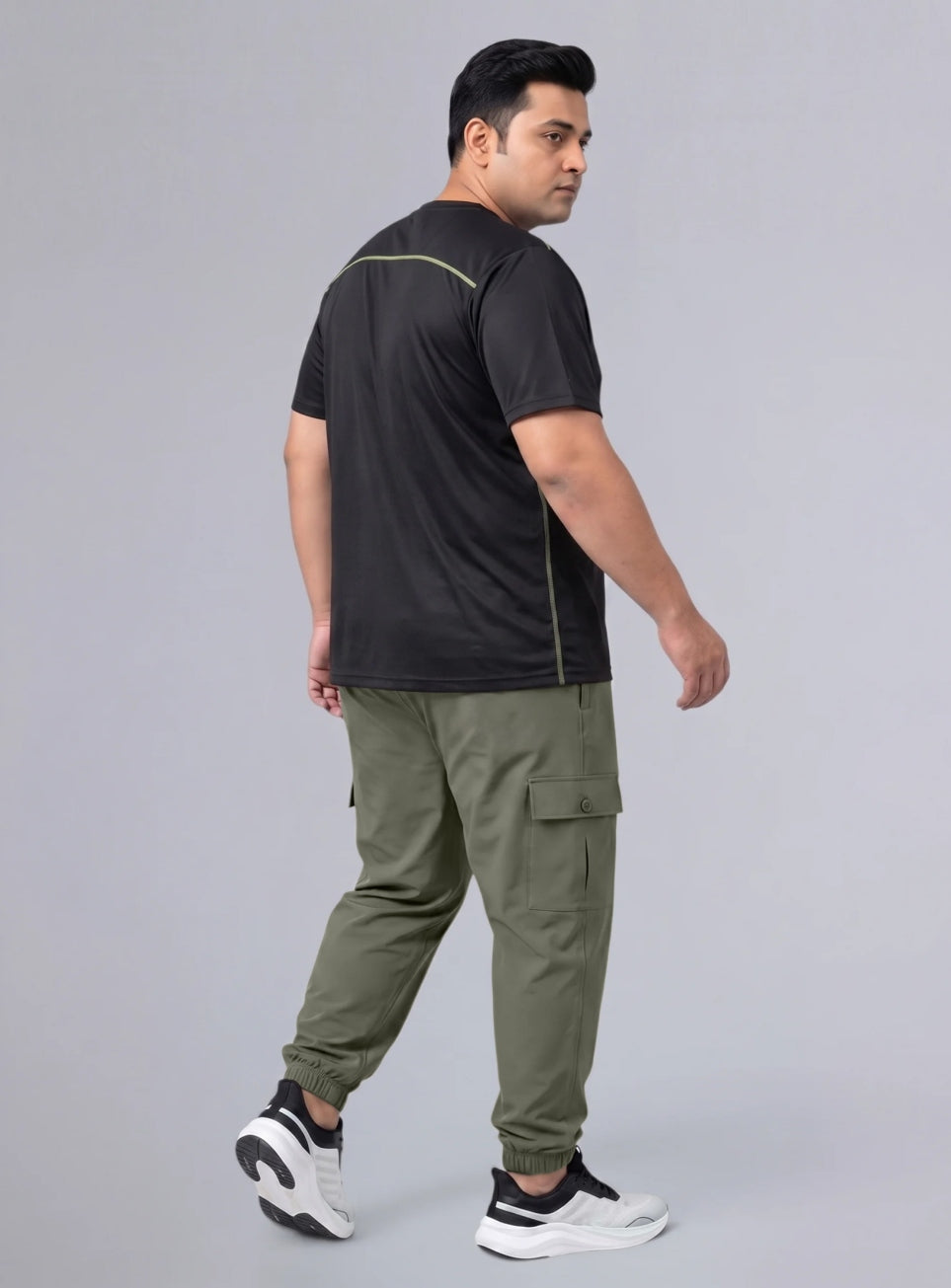 Men's Olive Cargo Training Plus Size Joggers