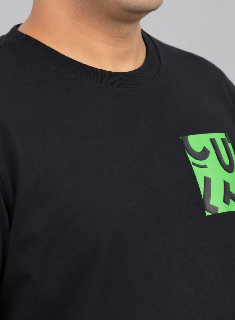 Men's Black Cult Print Plus Size Graphic T-shirt